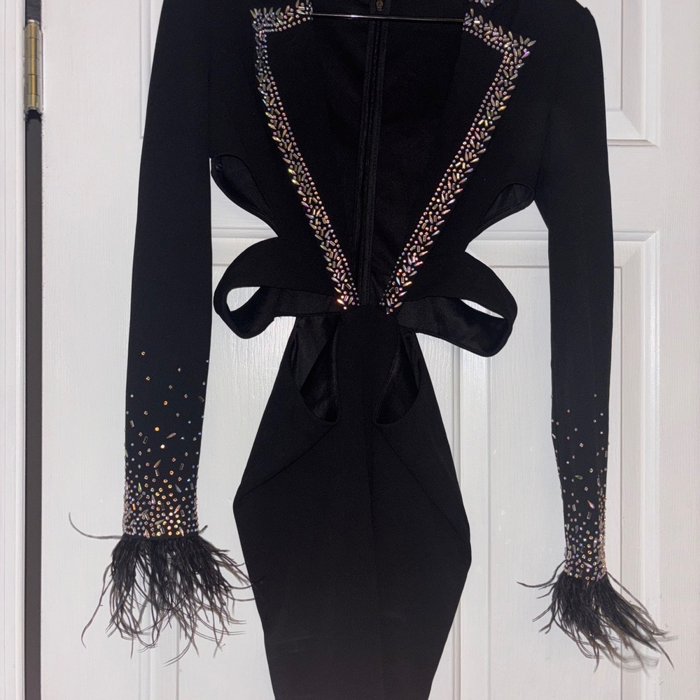 Elegant Black Embellished Dress